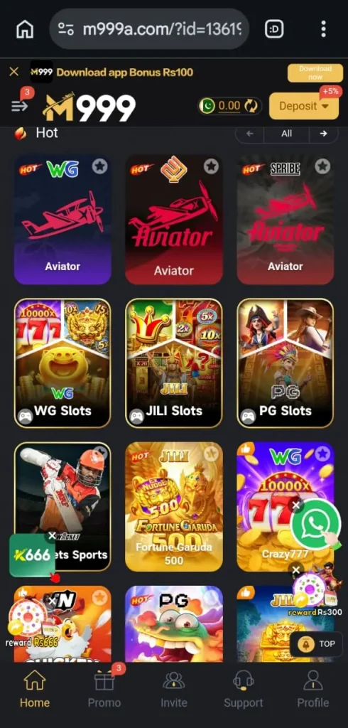 m999 game lobby image