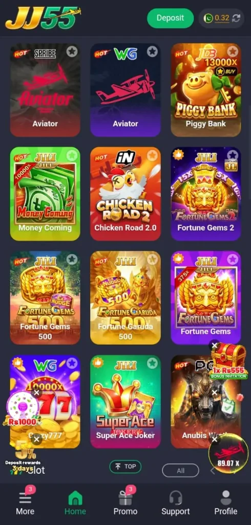 jj55 game lobby image
