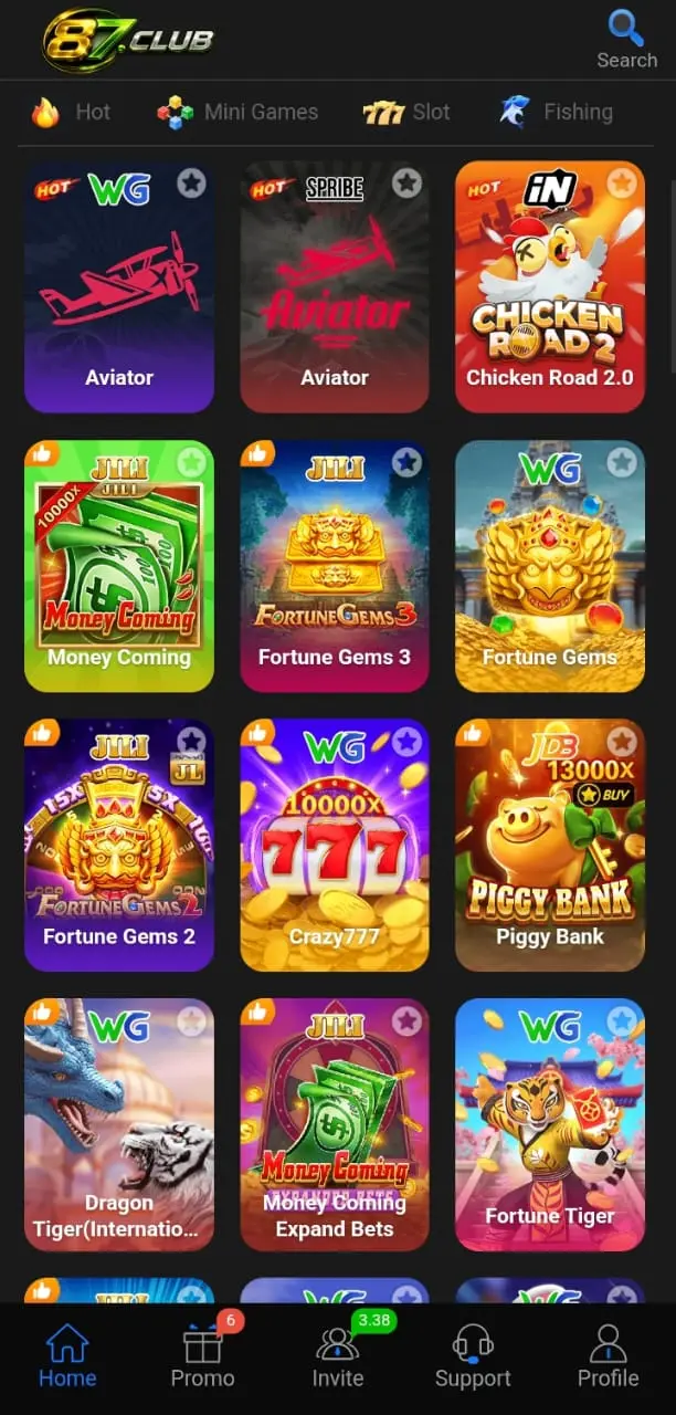 87 club game lobby