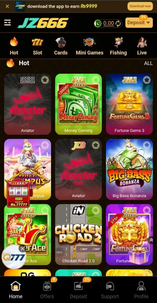 JZ666 game lobby
